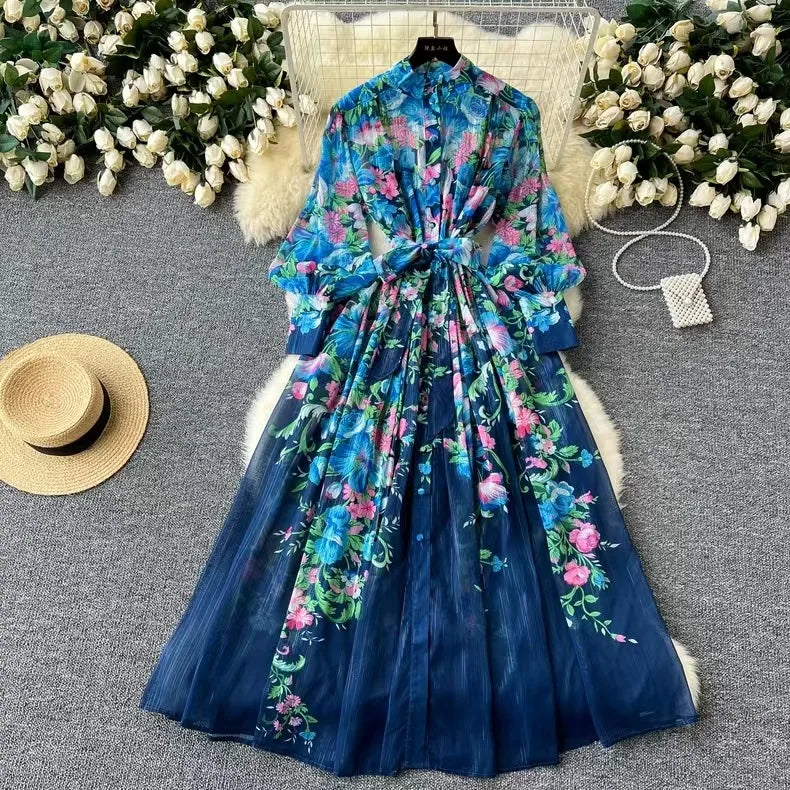 Auralie | Boho blomstrete sommerkjole for dame