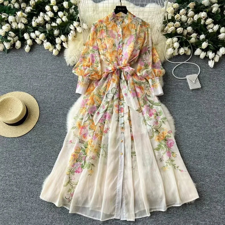 Auralie | Boho blomstrete sommerkjole for dame