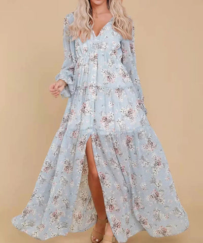 Aurora | Elegant maxikjole med blomsterdesign for sommer