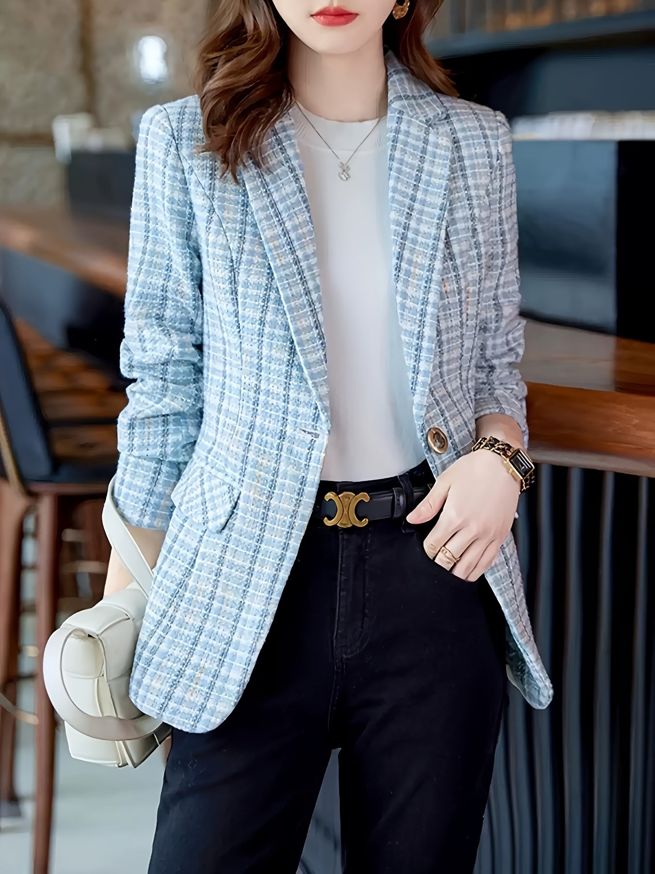 Clara | Elegant rutete blazer dame