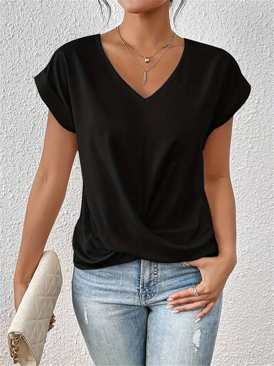 Cleo | Uformell hvit bluse med V-hals