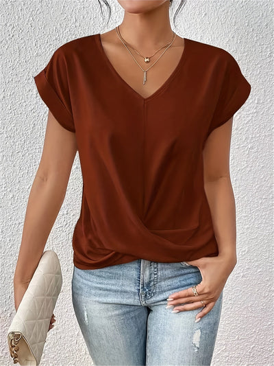 Cleo | Uformell hvit bluse med V-hals
