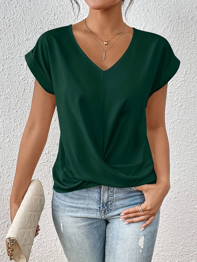 Cleo | Uformell hvit bluse med V-hals
