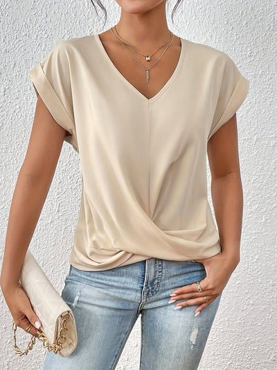 Cleo | Uformell hvit bluse med V-hals