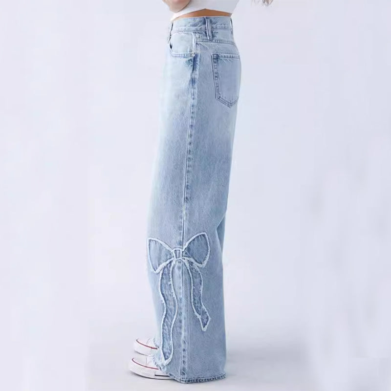 Diana | Vide jeans med broderte detaljer