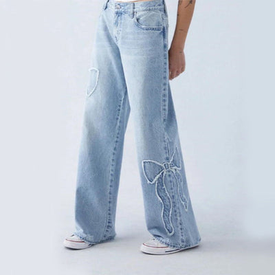 Diana | Vide jeans med broderte detaljer