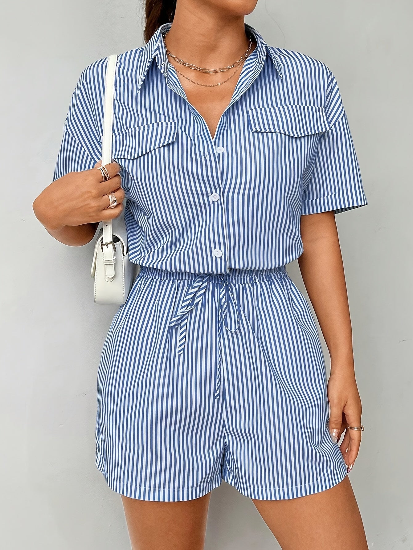 Ella | Elegant skjortejumpsuit med snøring