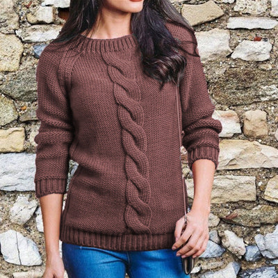 Emma | Elegant strikkegenser med flettede detaljer