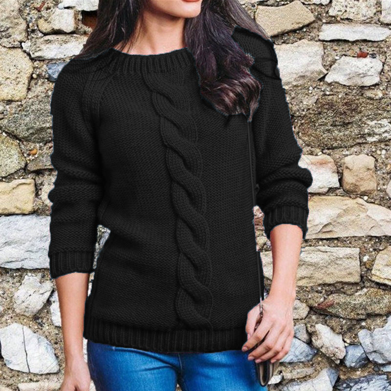 Emma | Elegant strikkegenser med flettede detaljer