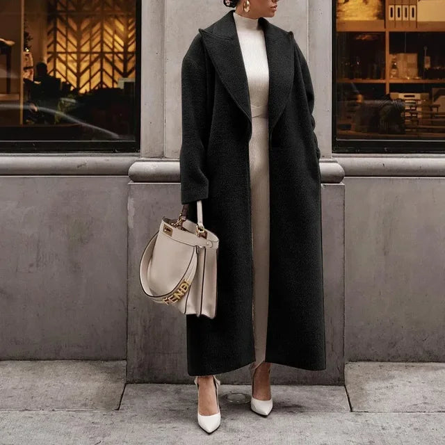 Emma | Elegant vinter trench frakk med lang lengde