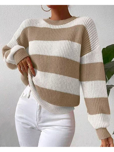 Agnes | Stripete langermet genser med crew neck