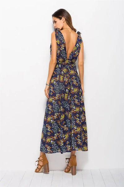 Esmira | Elegant maxi strandkjole med blomstertrykk