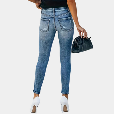 Helga | Stilige skinny bukser med knapper