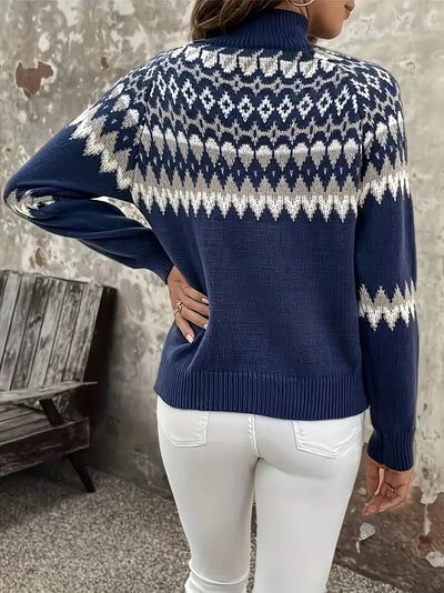 Abigail | Håndstrikket ullgenser dame med tradisjonelt design