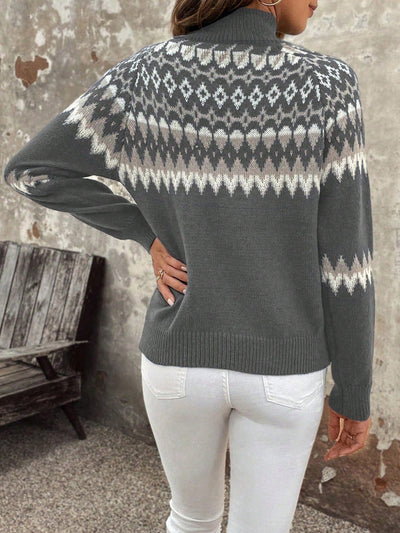 Ingrid | Varm turtleneck genser med nordisk mønster