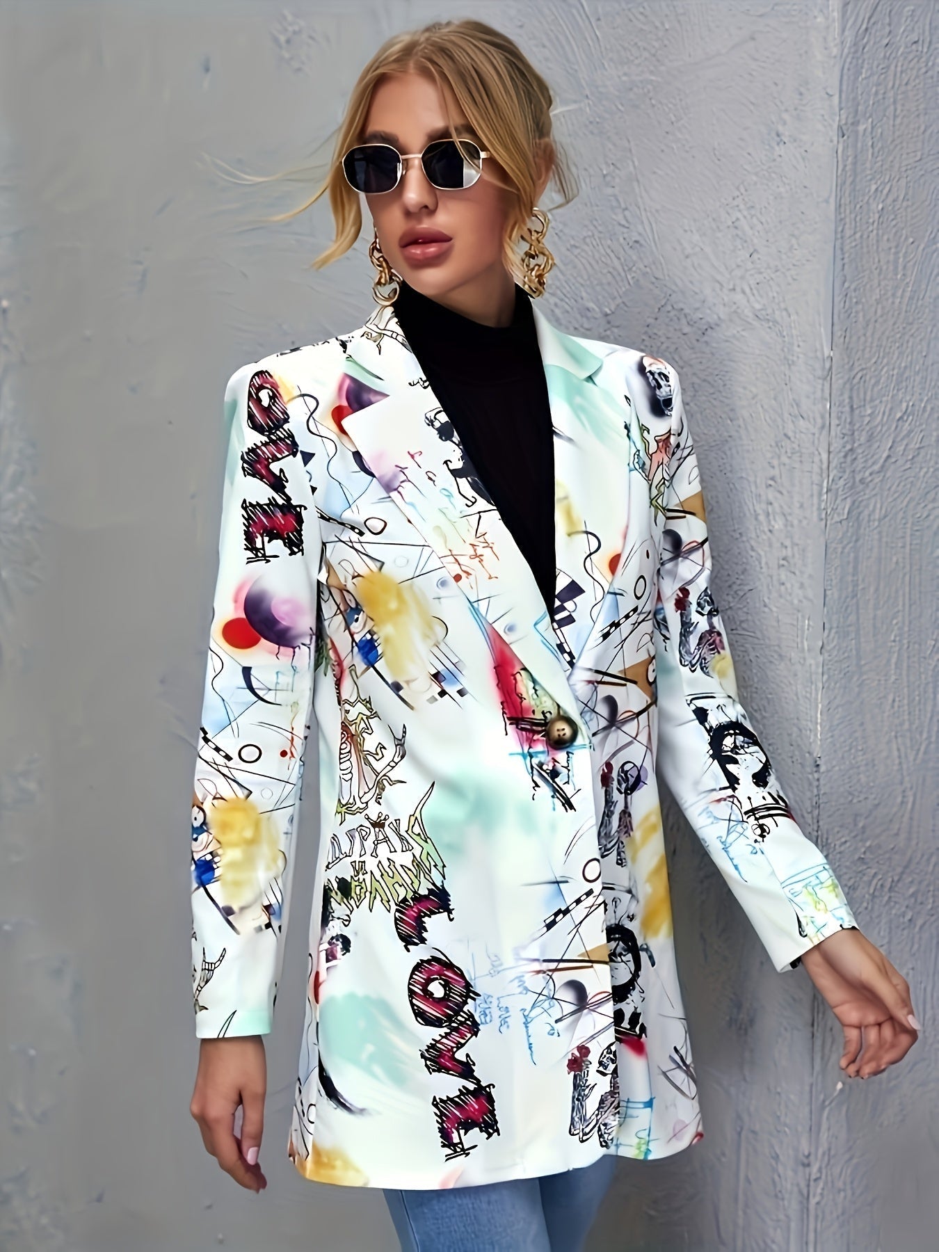 Jolene | Dristig blazer dame med collage-mønster