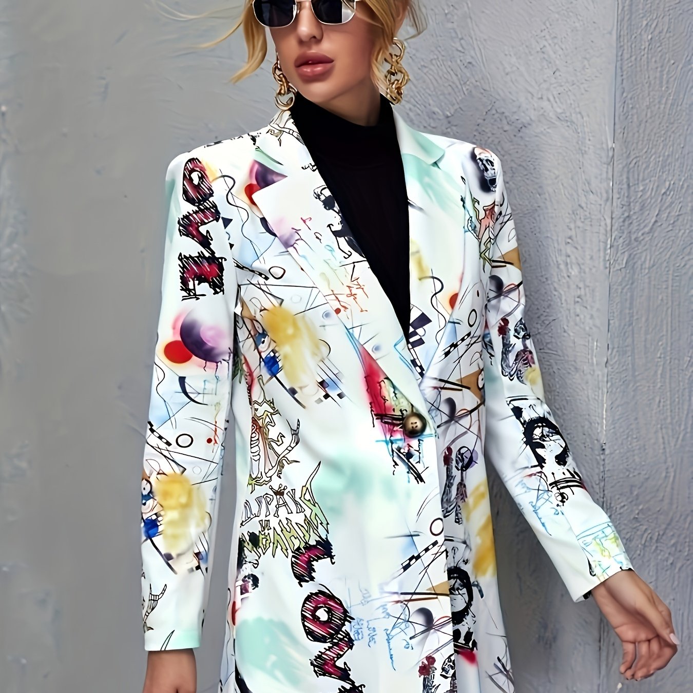 Jolene | Dristig blazer dame med collage-mønster
