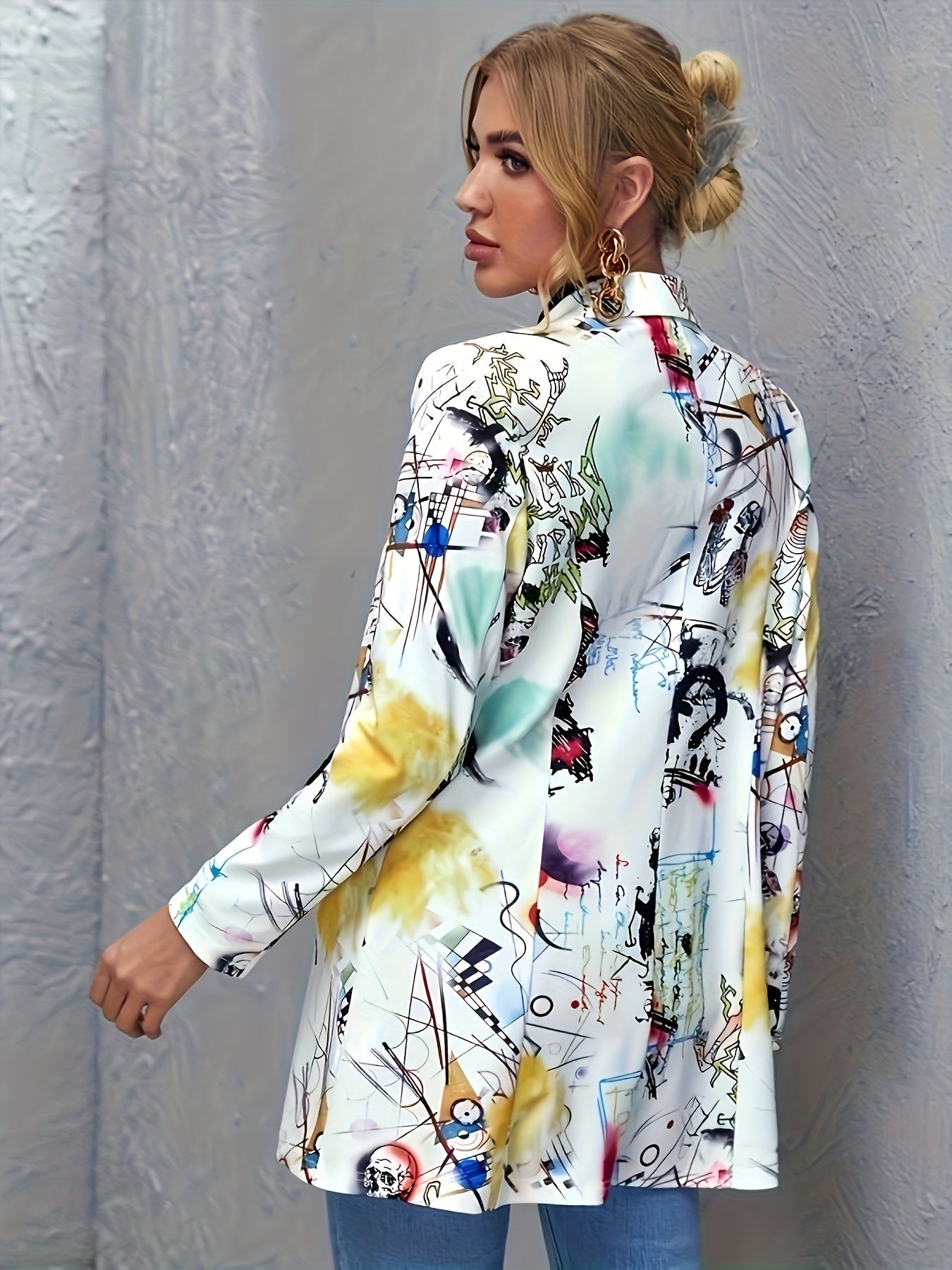 Jolene | Dristig blazer dame med collage-mønster