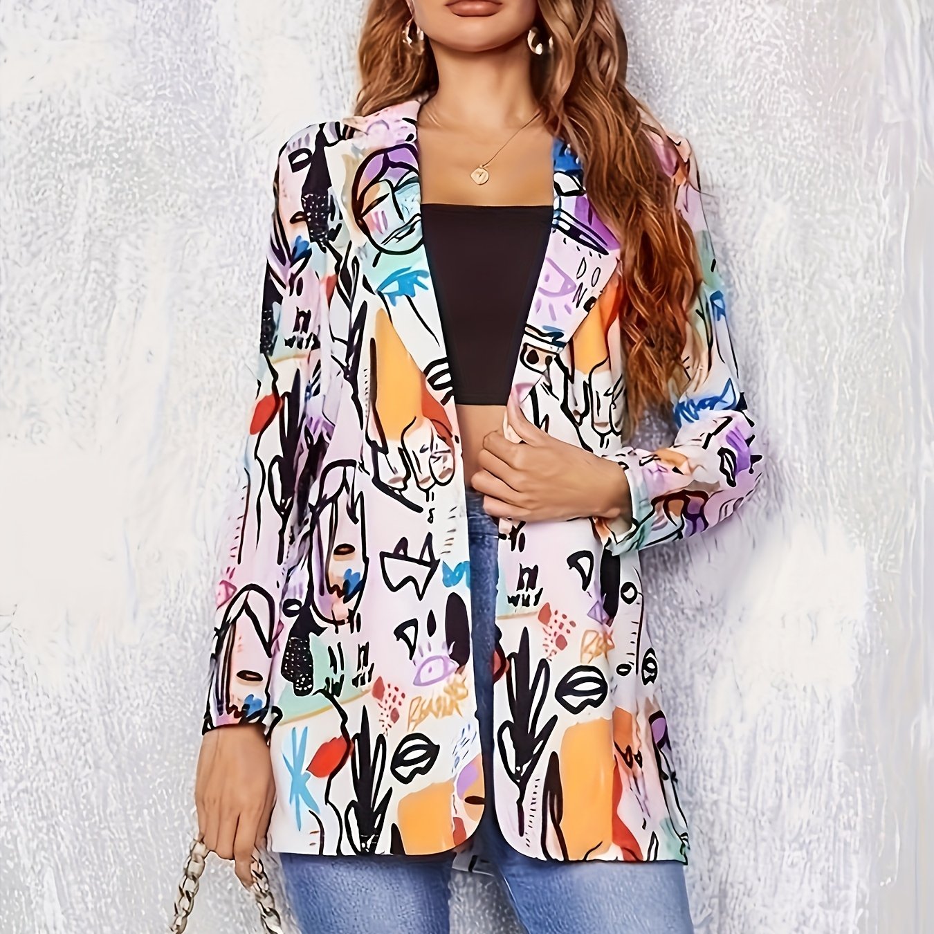 Jolene | Dristig blazer dame med collage-mønster