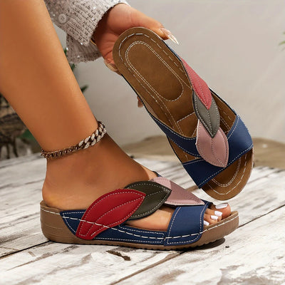 Malou | Slip-in-sandaler med bladmønster