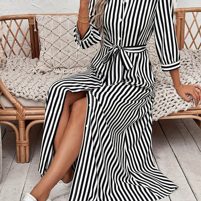 Mathilde | Elegant skjortekjole med belte