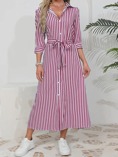 Mathilde | Elegant skjortekjole med belte