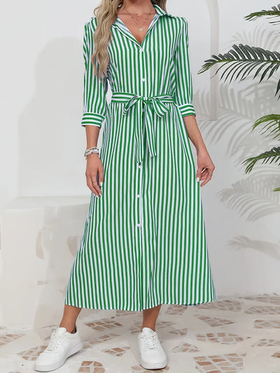 Mathilde | Elegant skjortekjole med belte