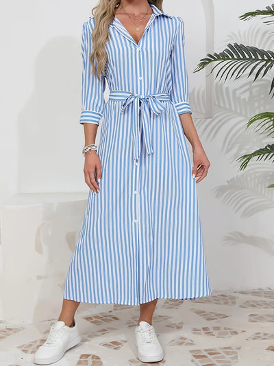 Mathilde | Elegant skjortekjole med belte