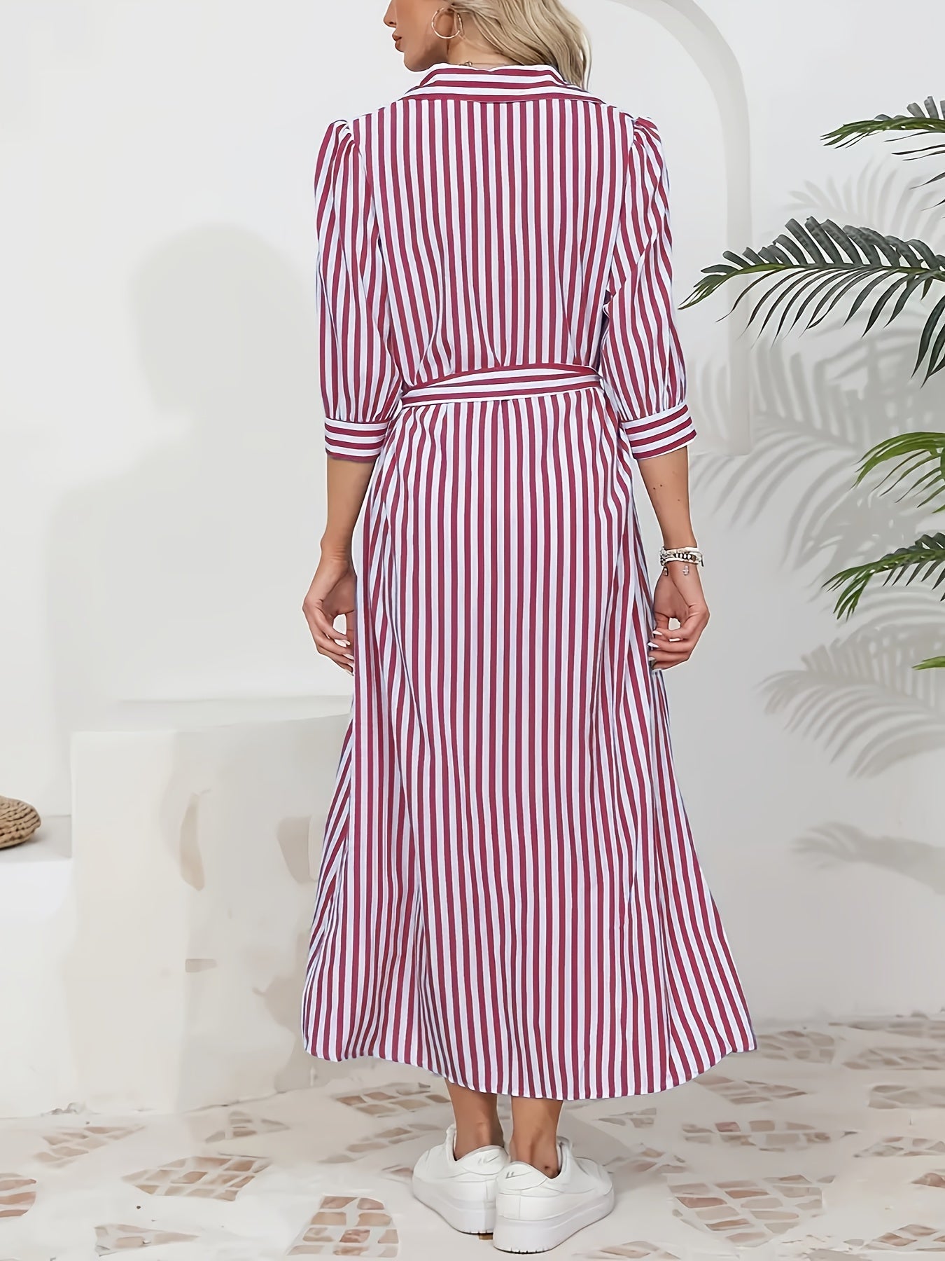 Mathilde | Elegant skjortekjole med belte