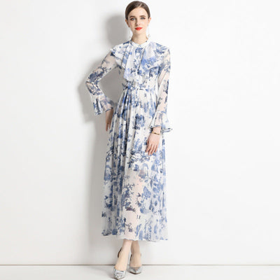 Mia | Elegant kjole med kunstnerisk blekktrykk