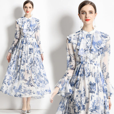 Mia | Elegant kjole med kunstnerisk blekktrykk