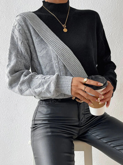Nina | Elegant strikkegenser med høy krage