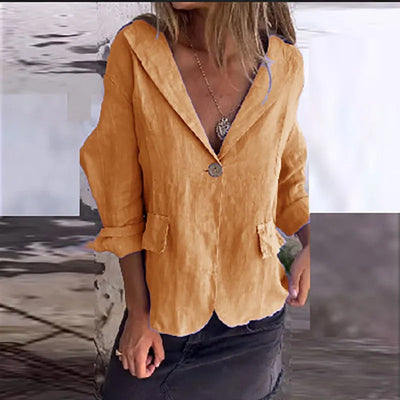 Paula | Avslappet blazer dame med scalloped kant