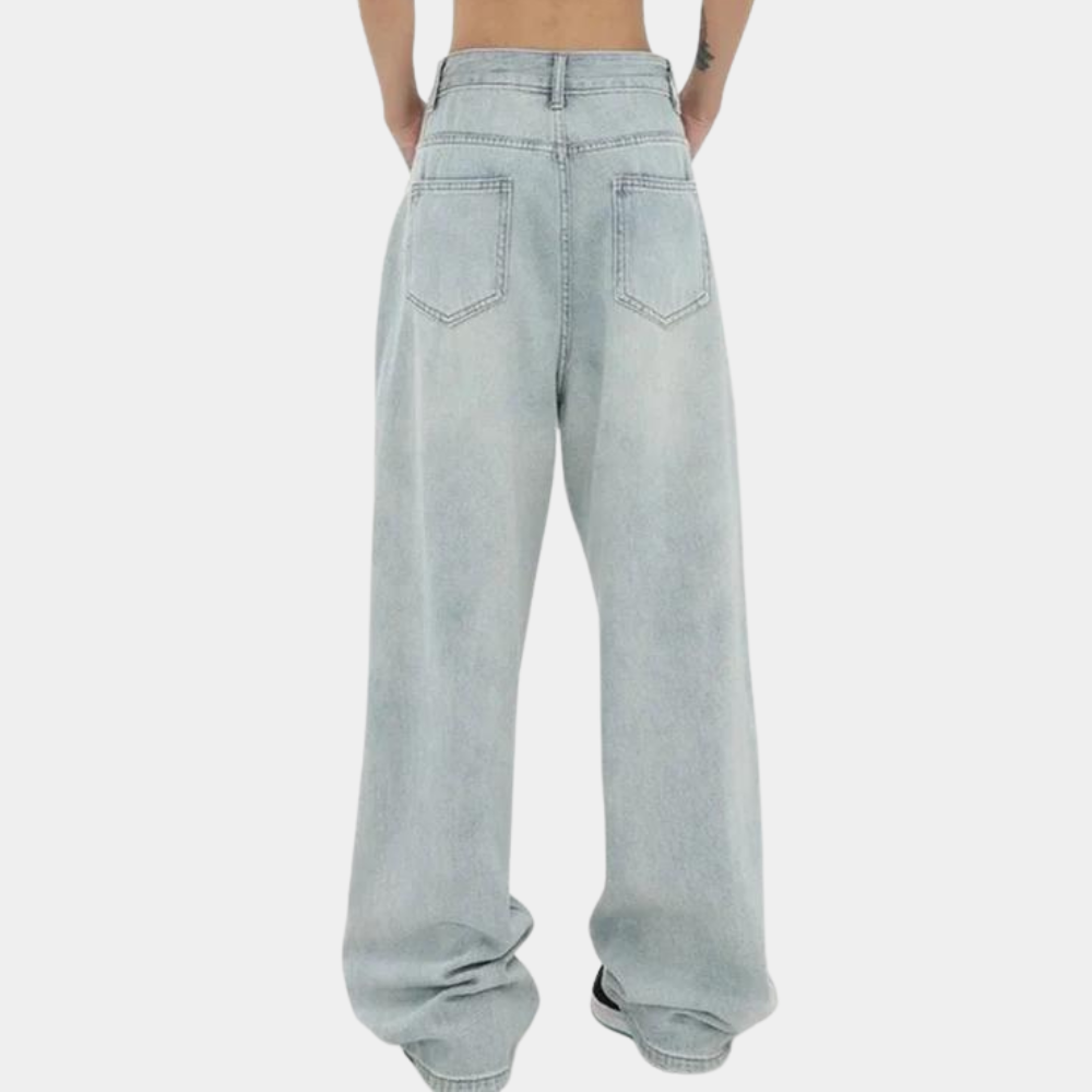 Serina | Stilige distressed jeans med vide ben
