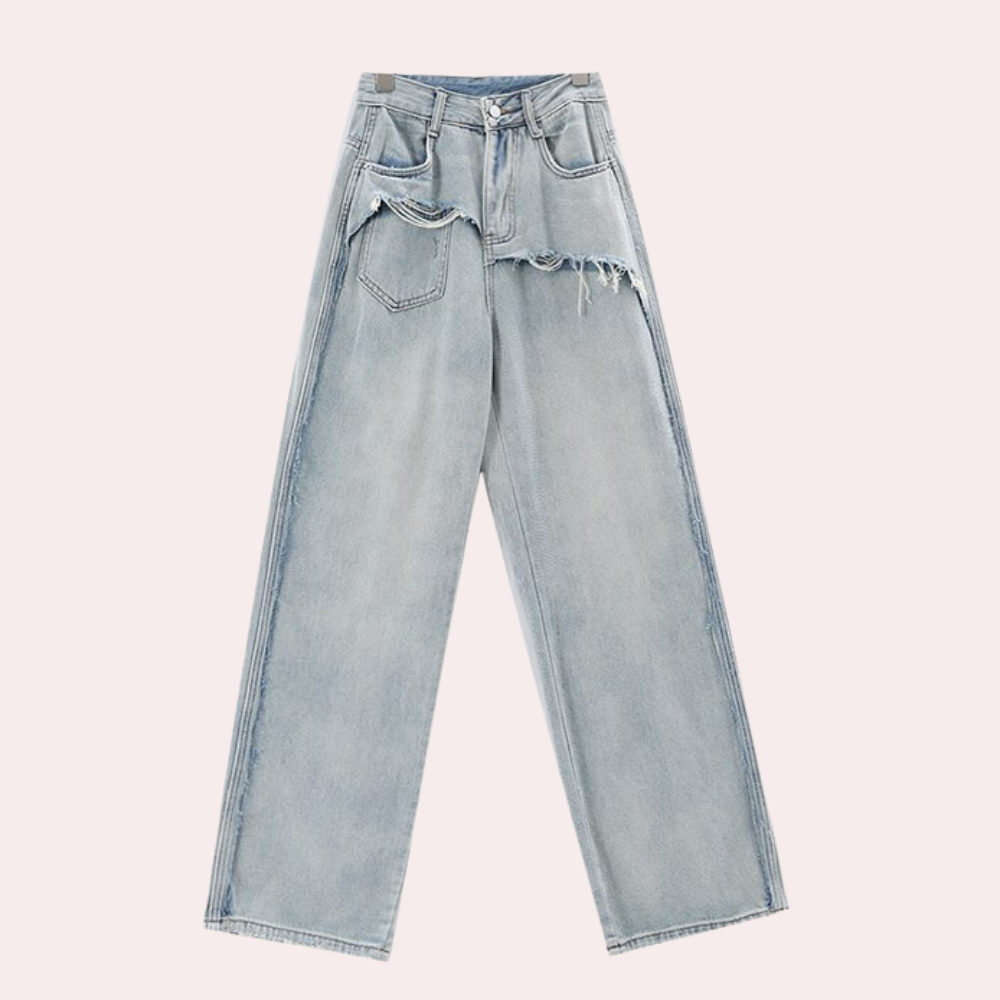 Serina | Stilige distressed jeans med vide ben
