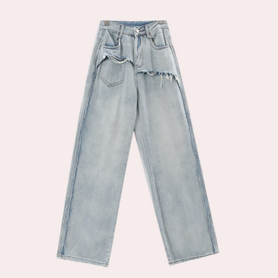 Serina | Stilige distressed jeans med vide ben