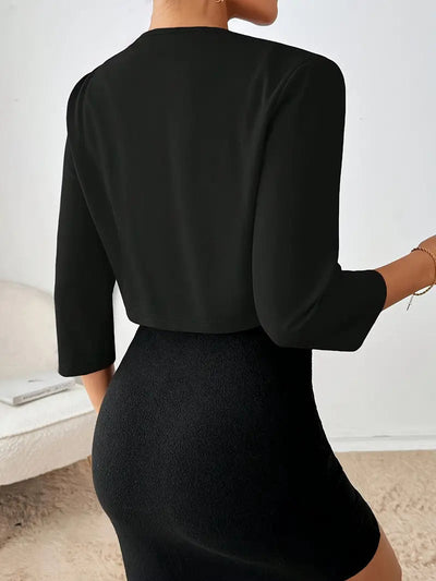 Sylvia | Svart blazer dame med åpen front