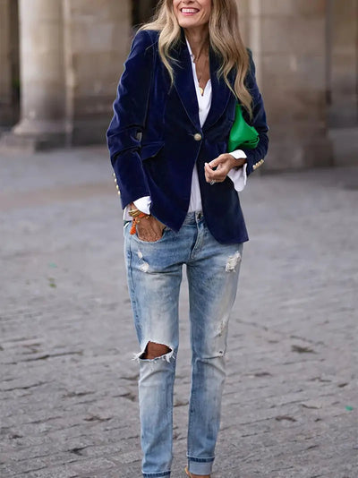Vivian | Elegant blazer dame med gullknapper
