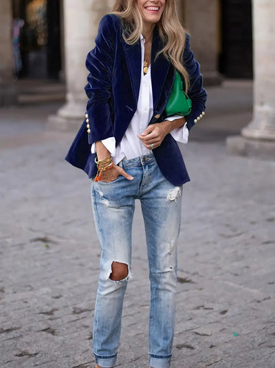 Vivian | Elegant blazer dame med gullknapper